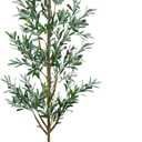 Faux Olive Tree 6ft, Olive Trees Artificial Indoor with Planter and Basket, Tall Fake Tree with Realistic Leaves and Fruits for Home Living Room Bedroom Outdoor Decor
