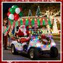 119 Pcs LED Christmas Parade Float Large Car Decoration Kit Colored Light String Christmas Decoration Flag Float Rain Curtain Colored Crepe Paper Balloon for Trailer Parade Party Decor