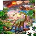 Puzzles for Kids Ages 4-6  2 x 60 Pieces Puzzles for Kids Ages 3-5 6-8  World of Huge Dinosaurs  Learning Educational Toys for Boy and Girl (2 Packs)