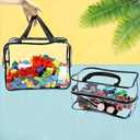 Heavy-Duty Clear Storage Bag with Zipper & Handle - Large Plastic Organizer for Travel, Toys, Clothes, Home Supplies