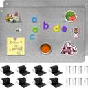 2Pack Magnetic Board,17.1" x 11.8" Magnet Display,for Magnets and Bulletin Board,Suitable for Wall, Refrigerator, Compartment, Cabinet etc,Comes with Dual Lock Tape for Easy Hanging (silver1