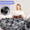 Electric Heated Blanket Throw 50''x60''Size Faux Fur Heating Blanket 10 Heating Settings, 1-8h Timer & Overheat Protection, Machine Washable, Soft Flannel and Sherpa Full Body Warmth