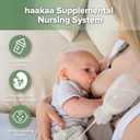 haakaa Supplemental Feeding Tube & Pouch Set, Baby Supplemental Nursing System, SNS Breastfeeding System, Food Grade Silicone, New Upgraded Design with Dual Tube Flow Control
