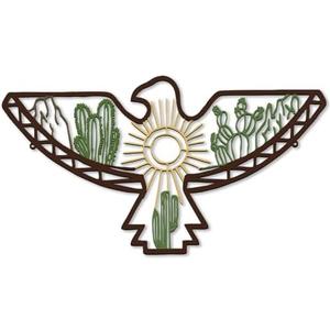 Lounsweer Aztec Metal Eagle Wall Decor Southwestern Wall Art Farmhouse Metal Framed Eagle Western Home Decor for Bedroom Living Room(Colorful)