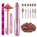 Melodly Electric Nail Drill, Professional Acrylic Nail Drills Machine for Gel, Acrylic Nails, Portable USB Electric Nail File Efile Set with Iridescent Nail Drill Bits, Manicure Pedicure Nail Tools