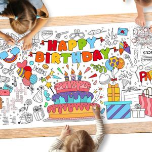 Gatherfun Giant Coloring Poster for Classroom Wall - Versatile 31.5 x 72 Inches Birthday Activity Poster/Table Cover, School Parties, Birthday Party and Special Events Decoration