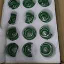 Green Glass Taper Candle Holders Set of 12, Small Tapered Candlestick Holders in Bulk, Modern Short Candle Sticks for Dining Table Centerpiece Wedding Christmas Party & Holiday Decorations