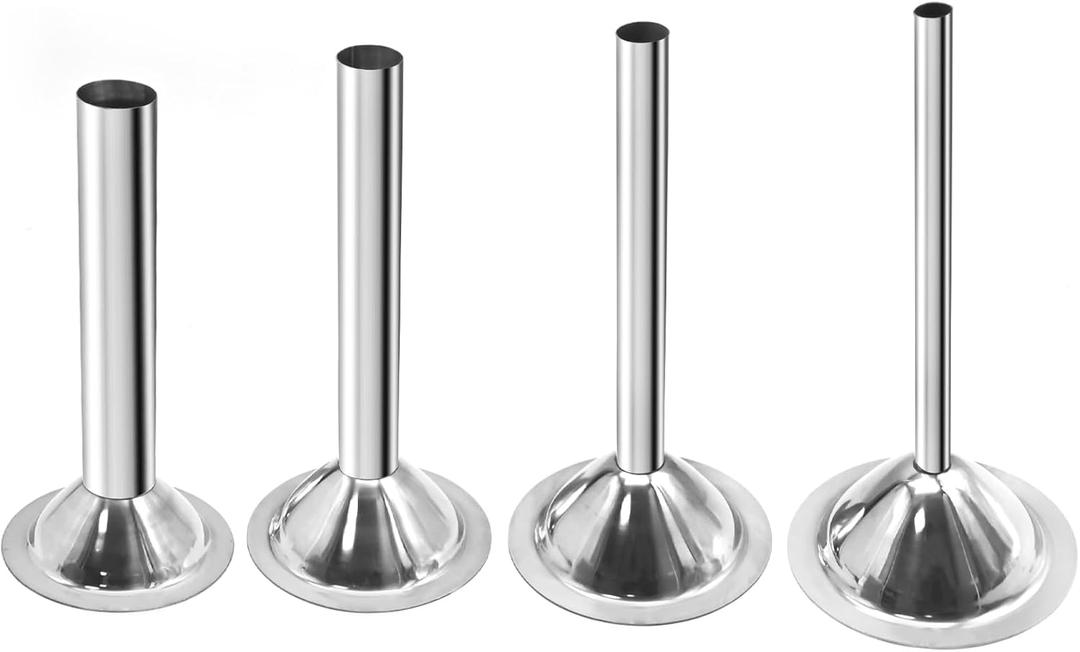 4Pcs Sausage Stuffing Tubes Stainless Steel Sausage Stuffer Tubes Sausage Maker Tubes Stuffing Nozzles for #32 Meat Grinder