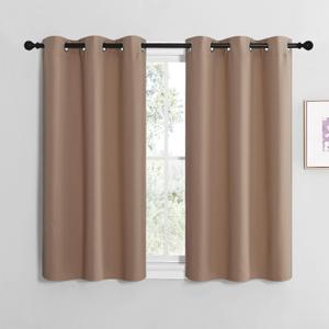 NICETOWN Room Darkening Curtain Panels for Cafe, Thermal Insulated Grommet Room Darkening Draperies/Drapes for Window (Cappuccino, 2 Panels, W42 x L40 -inch)