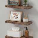 LifetimeWarranty Easy Install Floating Shelves,15.7 Inch Wall Mounted Wooden Floating Shelves, Small Wall Shelf for Storage&Home Decor, Living Room, Kitchen, Office, Corner Shelf for Bathroom,Set of 3