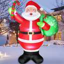 8FT Christmas Inflatables Outdoor Decorations, Christmas Inflatable Santa Claus with LED Lights, Inflatable Christma Decorations Blow Up Santa, Giant Xmas Inflatables for Garden Lawn Yard Party