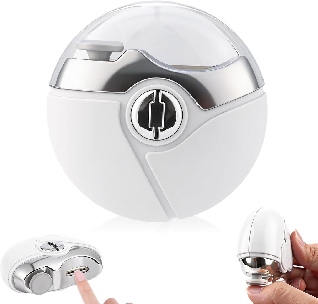 Electric Nail Clipper for Adults Seniors,Universal Automatic Fingernail Grinder,Automatic Nail Clipper with Trimming,Buffing,Polish Removal in One,Smart Nail Clipper for Fingernail & Toenail