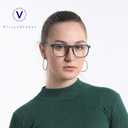 VisionGlobal Blue Light Blocking Glasses for Women/Men, Stylish Square Frame, Anti Eyestrain