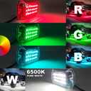 20 Pods Full Angle RGBW LED Rock Lights, 6500K Pure White RGB Rock Light for Semi Truck Jeeps Trailer Pickup Offroad Boat RV Underbody 12V Waterproof Neon Underglow Kit with APP/RF Control Sync Music