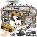 JOYIN Military Base Toys Set Including Army Vehicles, Army Men Action Figures and Weapon Gear Accessories Military Combat Toys