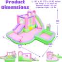 Inflatable Water Slide for Kids Aged 3-10, Water Bounce House with 2 Slides, 2 Splash Pools, 180 x 175 x 80 inches, Blow Up Water Park with 520W Blower, Bouncy Castle for Backyard