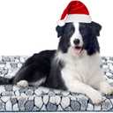 VANKEAN Dog Crate Pad Bed Mat Reversible (Warm & Cool), Soft Pet Sleeping Mat Dog Bed for Crate Suitable for Small to XX-Large Dogs and Cats, Machine Washable Crate Beds, Grey Stone Pattern