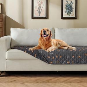 Reversible Dog Bed Cover with Waterproof Lining, Water Resistant Slipcover Furniture Protector and Pet Blanket, Washable Couch Cover for Kids, Dogs, Pets.(Gray/Light Gray,30"x53")