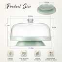 2-In-1 Cake Stand&Charcuterie Board with LidMetal Cake Holder With Acrylic Dome11.2 Large Dessert Display Stand for Cakes&CheesePieChips & DipsFooted Cake Serving Platter with Dome Cover (Cream Green)