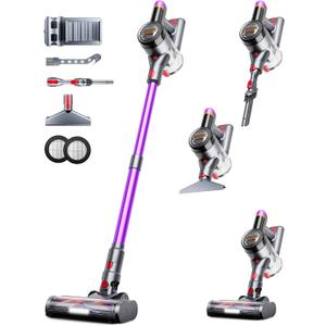 Cordless Vacuum Cleaner, 550W 45Kpa Vacuum Cleaners for Home, 60Mins Cordless Stick Vacuum with LED Display, Self-Standing & Anti-Tangle, 8-in-1 Wireless Vacuum for Carpet Pet Hair Hardfloor