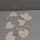 2 Pack White Heart Garland 13.2 ft Wooden Vintage Valentines Garland Rustic Decoration for Mantel Window Wall Home