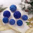 Royal Blue Christmas Ball Ornaments, Christmas Ball Decorations Shatterproof Plastic Hanging Pearl Balls for Holiday Party(90mm/3.54", 9ct)
