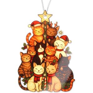 2 x Funny Christmas Ornaments - Cat Christmas Ornament 2026 - Beautiful Cat Ornaments for Tree and Decor