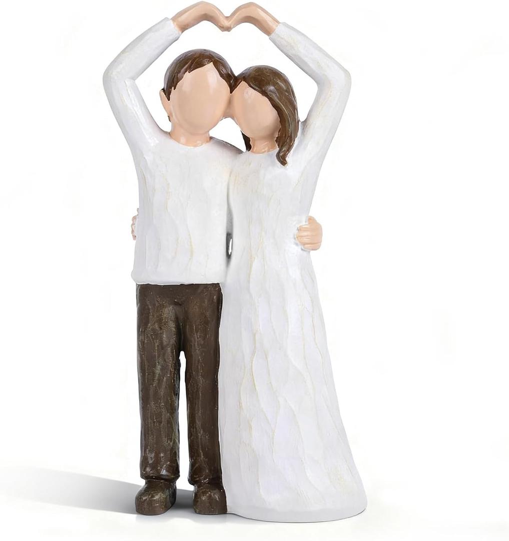 Romantic Couple Figurine Statue Resin Wedding, Love Sculpture for Valentines Day, Couples Figurine for Home Decor, Wedding Cake Topper, Romantic Couple Gift