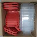 IRIS USA 24 PC Plastic Food Storage Containers With Lids | 12 Extra Small Containers & 12 Lids | For Sides Snack Fruit Dips Condiments, Microwave Dishwasher Freezer Safe, Clear/Red