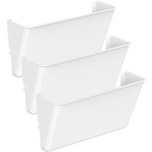Gawerk Clear Acrylic Single Pocket, Plastic Hanging Wall Mount File Holder for Office Home (White, 3 Pack)