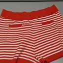 The Drop Women’s Flame Scarlet/Ivory Stripes Mini Sweater Short, M