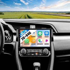SIXWIN 2G+64G Android Car Stereo for Honda Civic 2016-2020 with Wireless Apple CarPlay Android Auto Mirror Link 9 Inch Touchscreen Honda Carplay Screen with Bluetooth FM GPS Navigation WiFi HiFi SWC