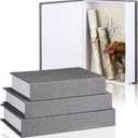 Tioncy 3 Pcs Neutral Linen Book Box for Decoration Faux Book Storage Box Modern Farmhouse for Bookshelf Coffee Table Decor DIY Crafts(Multi Sizes,Dark Gray)