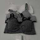 Angelhood Womens Seamless Sleep Nursing Bra,Breastfeeding Maternity Bra with Remove Bra Pads Extenders Pack of 3 (Black/White/Grey, XL)