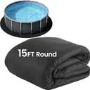 Poolvio 15-Foot Round Above Ground Pool Liner Pad, Geotextile Under Padding, Extends Liner Life, Puncture & Weed Barrier, Eco-Friendly Fabric