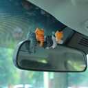 2 x Cute Cat Car Interior Accessories Dashboard Decorations, 29 Piece Car Dash Decor Rearview Mirror Ornament Cute Pussy Figures Anime Decor for Car Home Garden Office