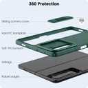 Nillkin Samsung Galaxy Z Fold 5 Case with Metal Kickstand [Slide Camera Cover] CamShield Silky [Liquid Silicone ] Case for Galaxy Z Fold 5 5G Slim Pockets Fit Protective Case Green