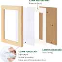 Egofine 22x28 Solid Wood Poster Frames Matted for 18x24 Set of 2 Natural Wood - with Acrylic Plexiglass Front, Hanging Picture Frames Vertically or Horizontally
