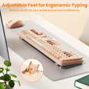 TECKNET Colorful Wireless Keyboard and Mouse Combo, Dual Bluetooth & 2.4G, Quiet Retro Typewriter Style, Full Size Bubble Keyboard with Number Pad, Aesthetic Desk Set for Laptop, PC, and Office Use (Cream Peach)