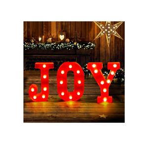XIMISHOP Christmas Decor-Christmas Decorations Indoor-3 LED Marquee Light Up Letters Sign Joy Christmas Lights for Xmas Home Kitchen Fireplace Tabletop Party Decoration