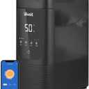 LEVOIT 6L Smart Warm and Cool Mist Humidifiers for Home Bedroom, 60H Runtime and Auto Customized Humidity for Large room, Schedule, Easy Top Fill, Essential Oil Diffuser, Whisper-Quiet, Handle, Black