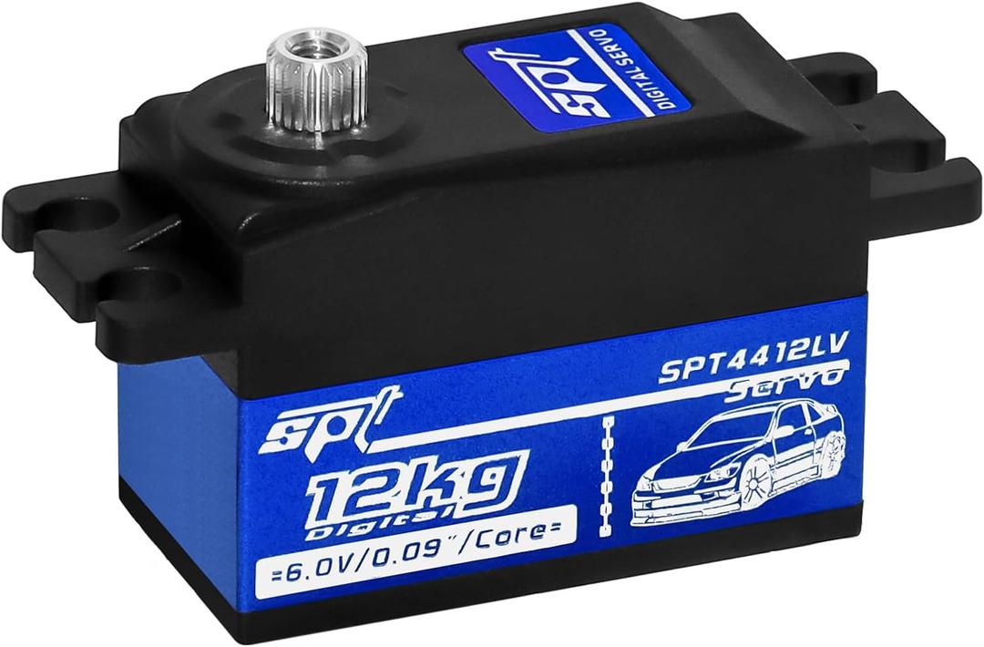 12kg Low Profile Servo RC Digital Servo High Torque Full Metal Gear & Steering Servo Arm for 1/10 RC Car Tamiya Kyosho On-Road Touring Drift Car