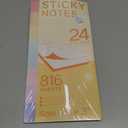 24 Colors Super Sticky Notes 3x3 Inches, 816 Sheets Repositionable Pads for Office, School, Home, Shopping List