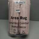 Wonnitar Washable Striped Living Room Area Rug 5x7, Non-Slip Berber Stripe Pink Area Rugs for Bedroom Girls, Low Pile Soft Large Throw Carpet for Kids Nursery Room (Pink,5' x 7')