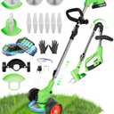 APIUEK Cordless Weed Wacker, 3-in-1 stringless Weed Wacker, Foldable 2.0Ah Battery Powered Weed Trimmer Stringless Grass Trimmer/Edger Lawn Tool for Yard Lawns Garden