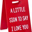 Artlunar Valentines Gifts for Her Him - Romantic I Love You Sign Funny Table Desk Valentines Day Decor for Birthday Wedding Aniversary Gifts (Red)