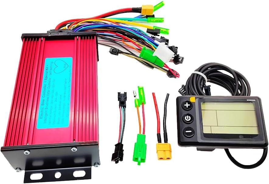 Brushless Controller with LCD Display 36V 48V 60V 72V 500W 800W 1000W Universal for e Bike E-Scooter, Maximum Current 33A