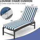 Crestlive Products Waterproof Chaise Lounge Cushions Set of 2, Fade Resistant Outdoor Patio Furniture Lounge Chair Cushion, 80" L x 23" W, Waterproof Navy on White, 80X23