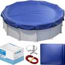 Winter Pool Cover 21 ft Round for Above Ground | Extra Thick & Durable Above-Ground Pool Cover | Sapphire Series of Premium Cold- and UV-Resistant Pool Cover | by Yankee Pool Pillow