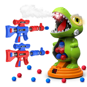 BAODLON Dinosaur Shooting Toys for Boys 4 5 6 7 8 Years Old, Movable Electronic Scoring Target Game with 2 Toy Gun, Spray & Light & Sound, 24 Foam Balls, Christmas Birthday Gift for Kids 35, 57